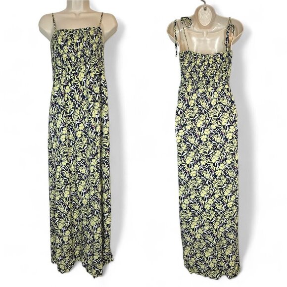 Uniqlo Maxi Dress Floral Blue Cottagecore Medium - Picture 10 of 10